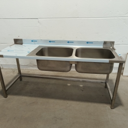 Rvs spoeltafel - 200x70 cm